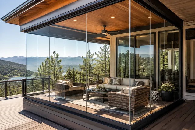 Frameless glass deck enclosure in Denver Colorado